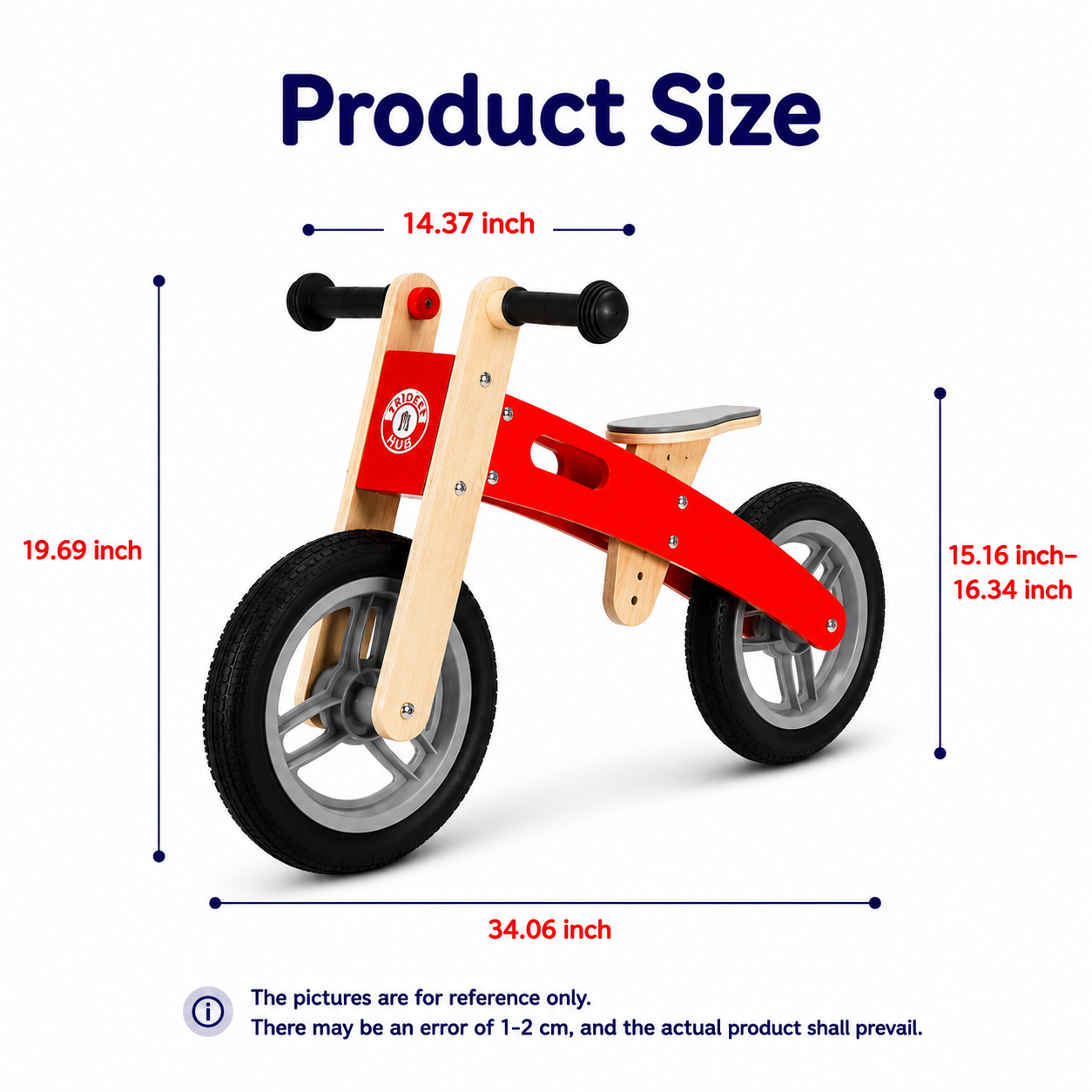 Wooden Balance Bike for Toddlers Adventure Ride‑On