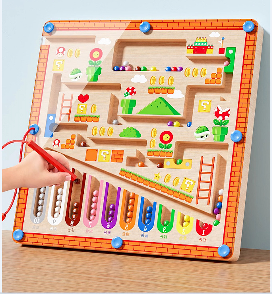 Montessori Magnetic Color & Number Maze Board - KIDZEEHUB™