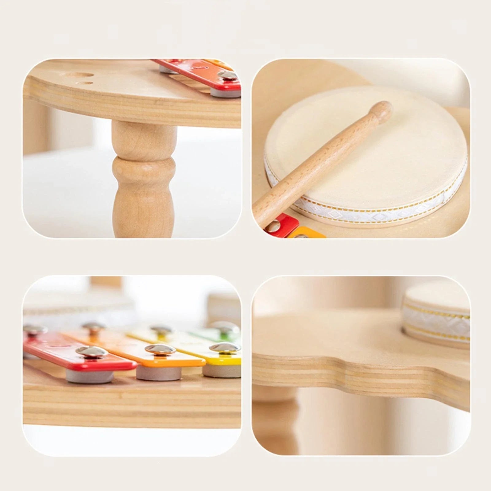 Montessori Wooden Percussion Music Set for Toddlers - KIDZEEHUB™