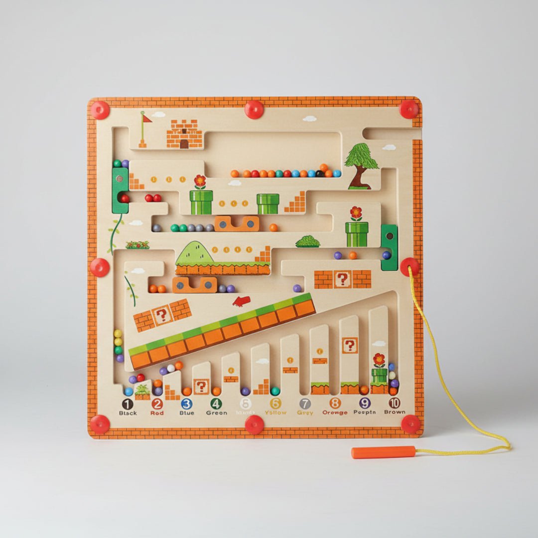 Montessori Magnetic Color & Number Maze Board - KIDZEEHUB™