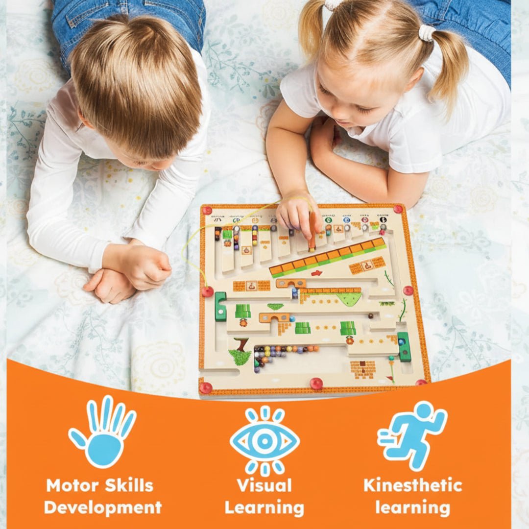 Montessori Magnetic Color & Number Maze Board - KIDZEEHUB™