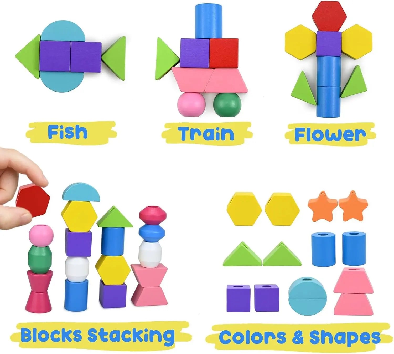 Montessori Wooden Bead Sequencing & Pattern Toy - KIDZEEHUB™