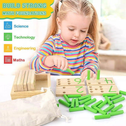 Montessori Wooden Counting Peg Board - KIDZEEHUB™