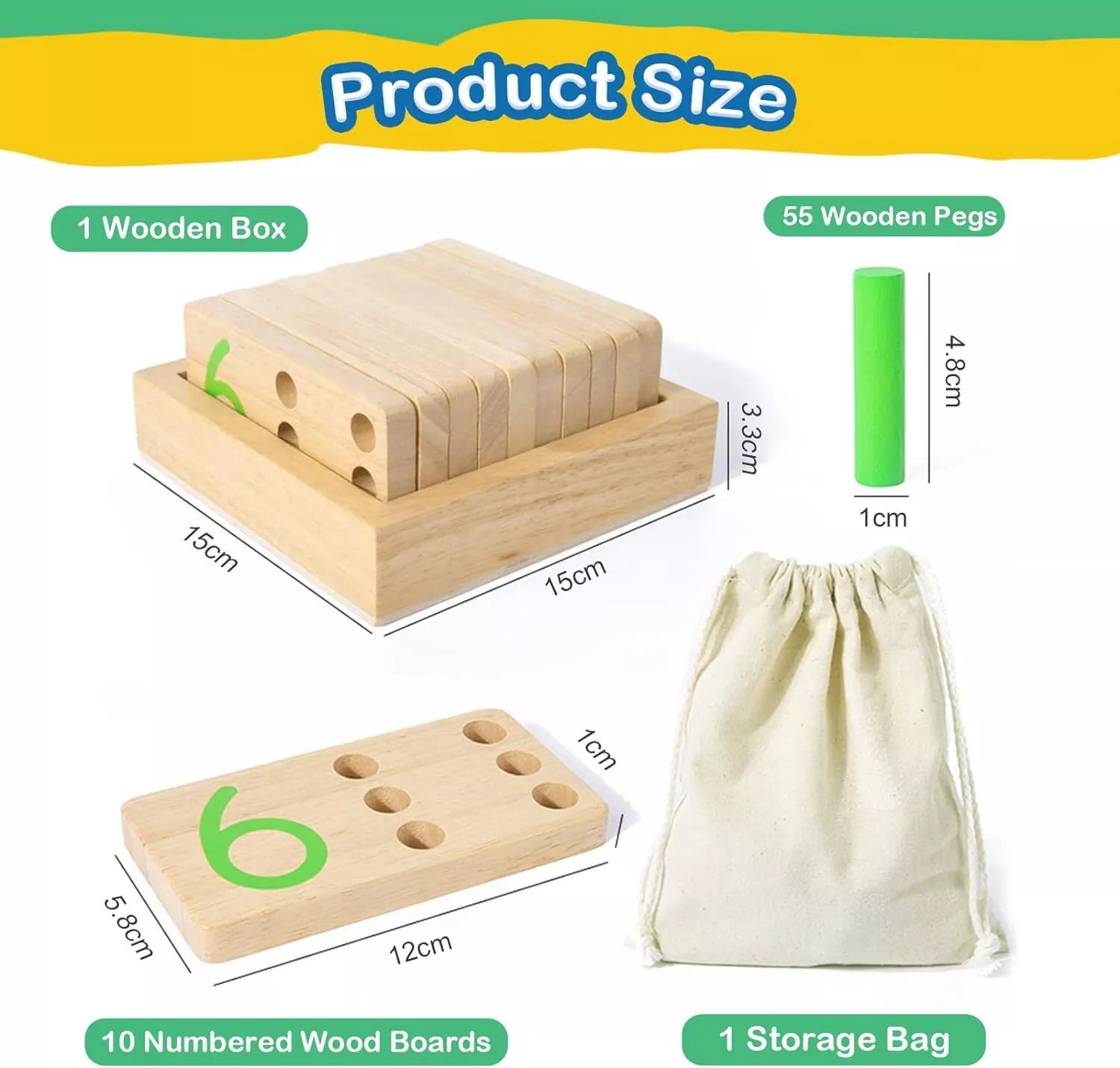 Montessori Wooden Counting Peg Board - KIDZEEHUB™