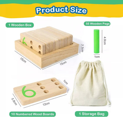 Montessori Wooden Counting Peg Board - KIDZEEHUB™