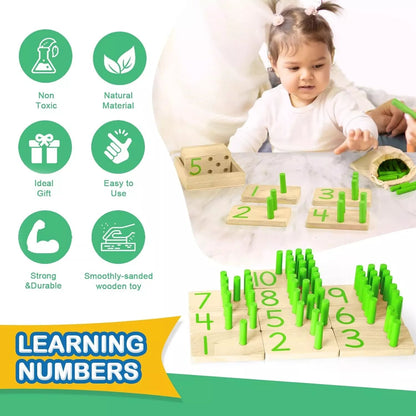 Montessori Wooden Counting Peg Board - KIDZEEHUB™