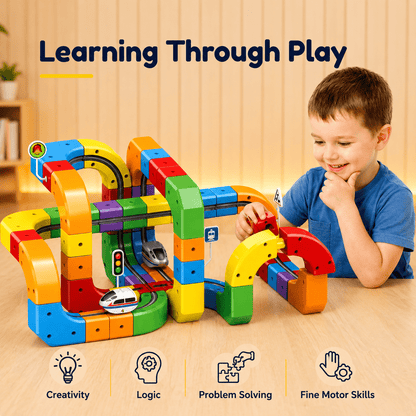 The Magic Track Set Kids Keep Building Again & Again - KIDZEEHUB™