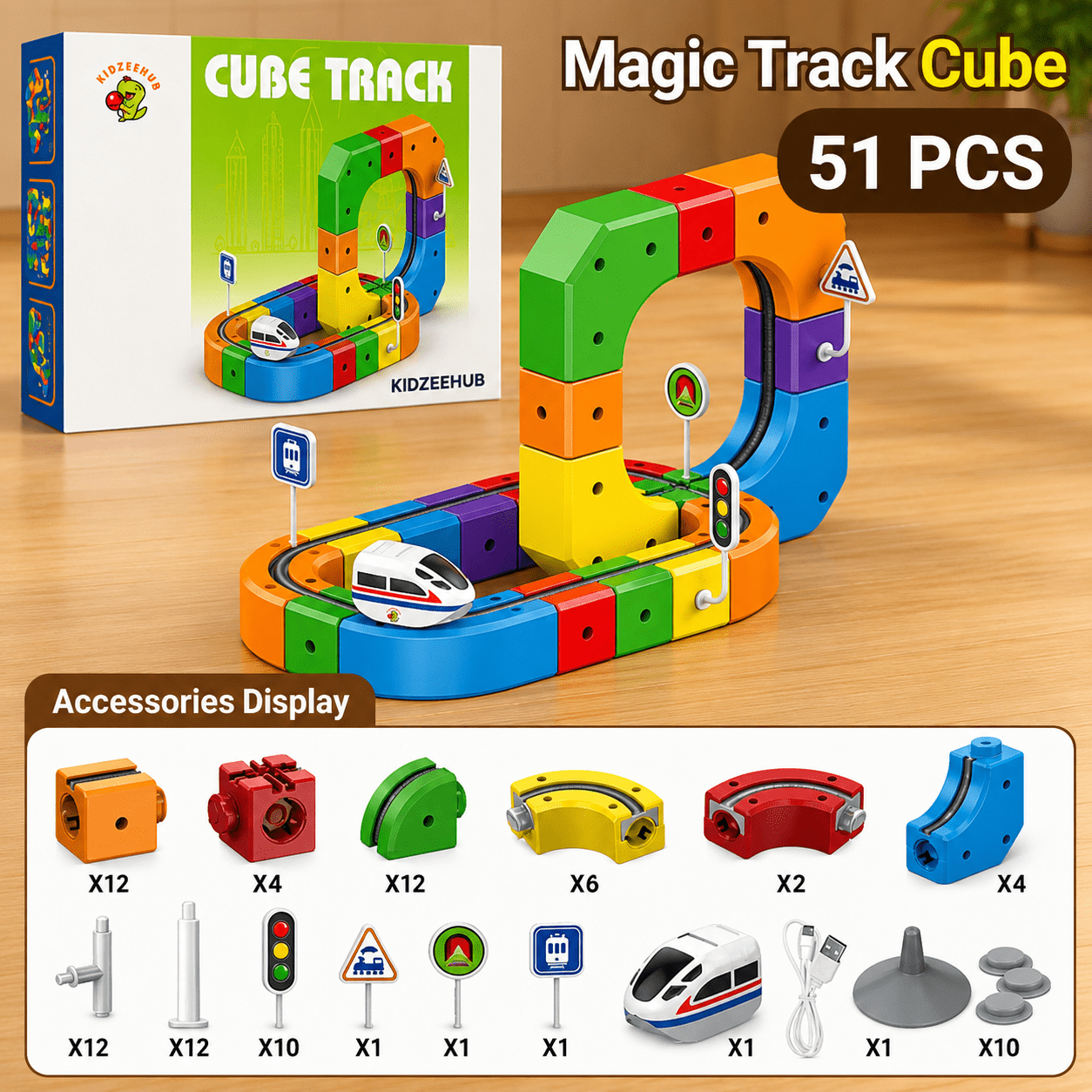 The Magic Track Set Kids Keep Building Again & Again - KIDZEEHUB™
